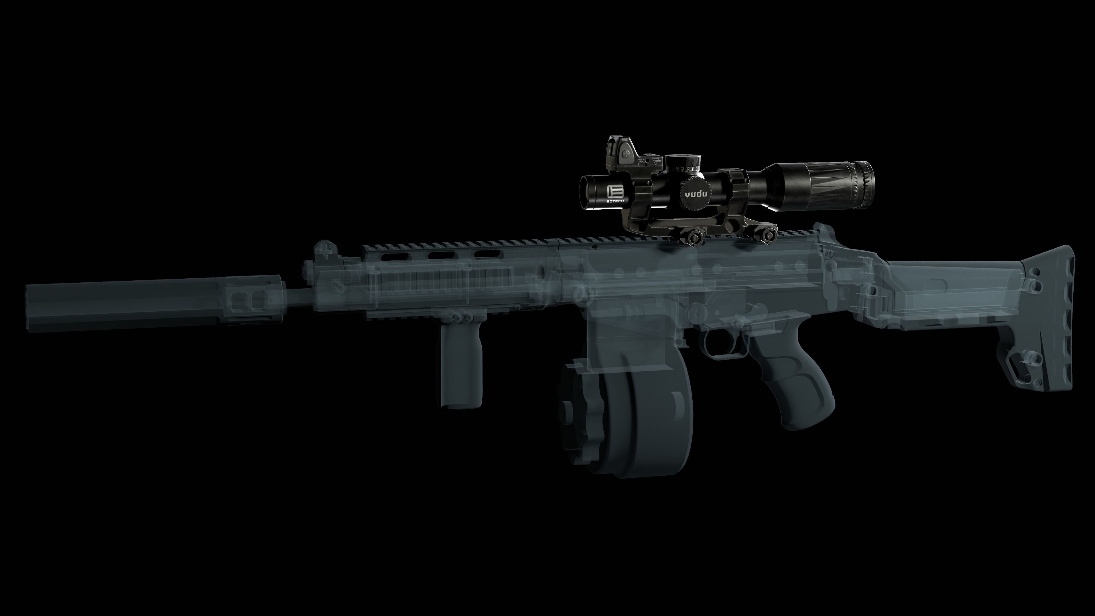 EOTech  Variable Optic with TRIJICON RMR red dot sight 3D Model Collection_2