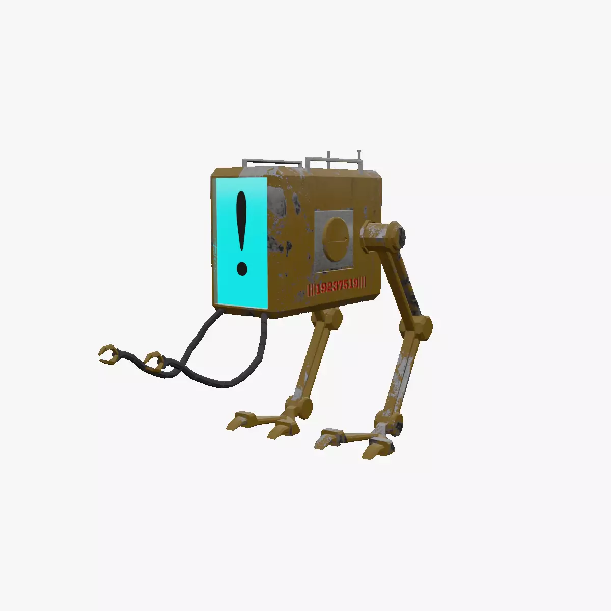  mini search robot Low-poly 3D model_0
