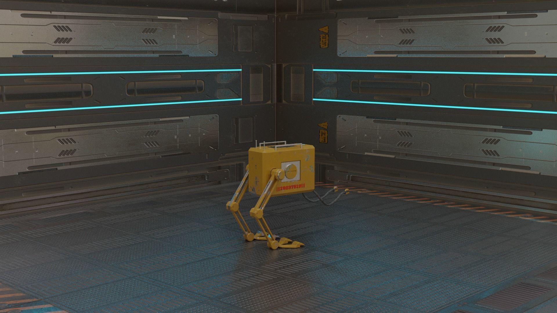  mini search robot Low-poly 3D model_3