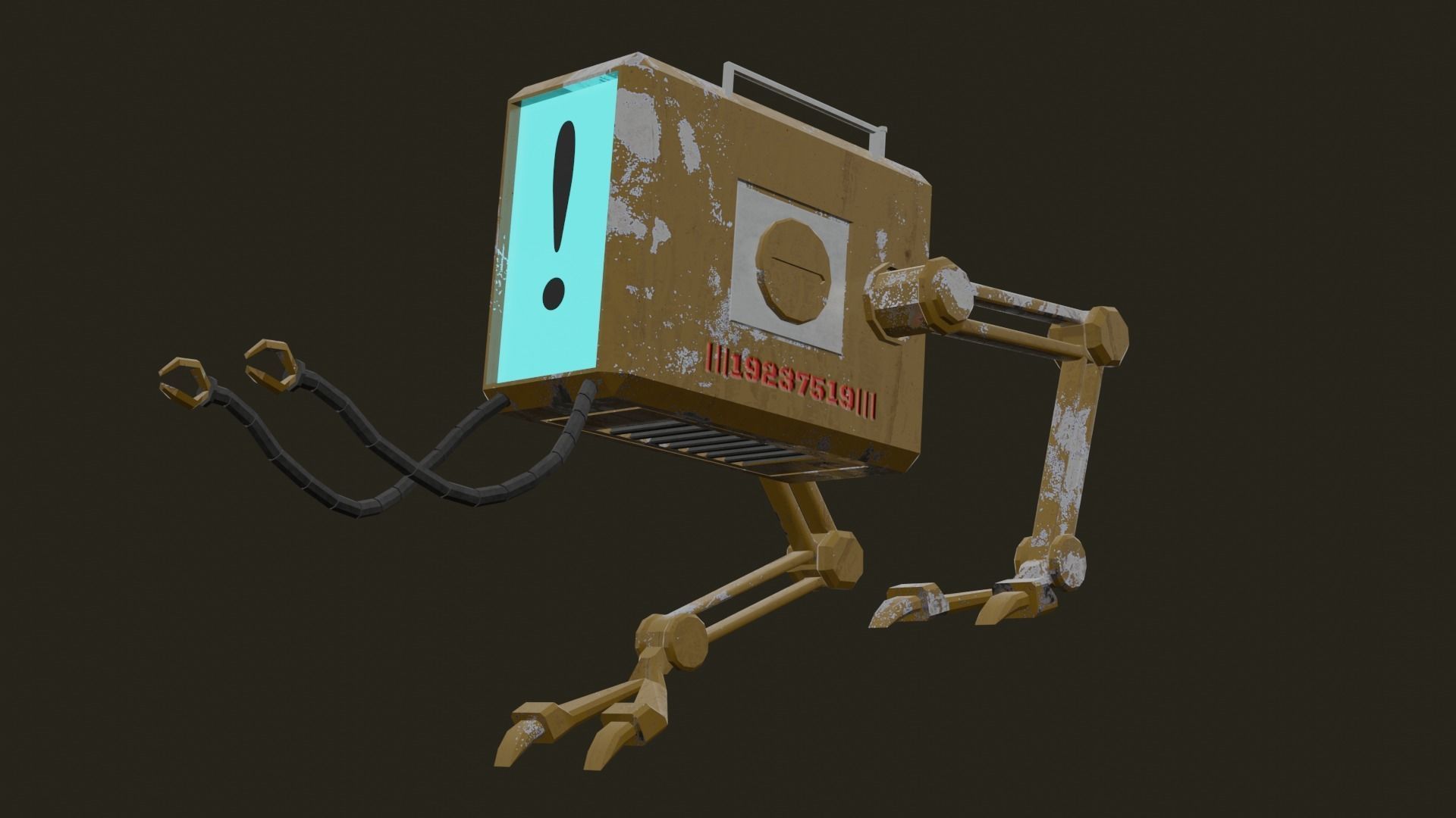  mini search robot Low-poly 3D model_5