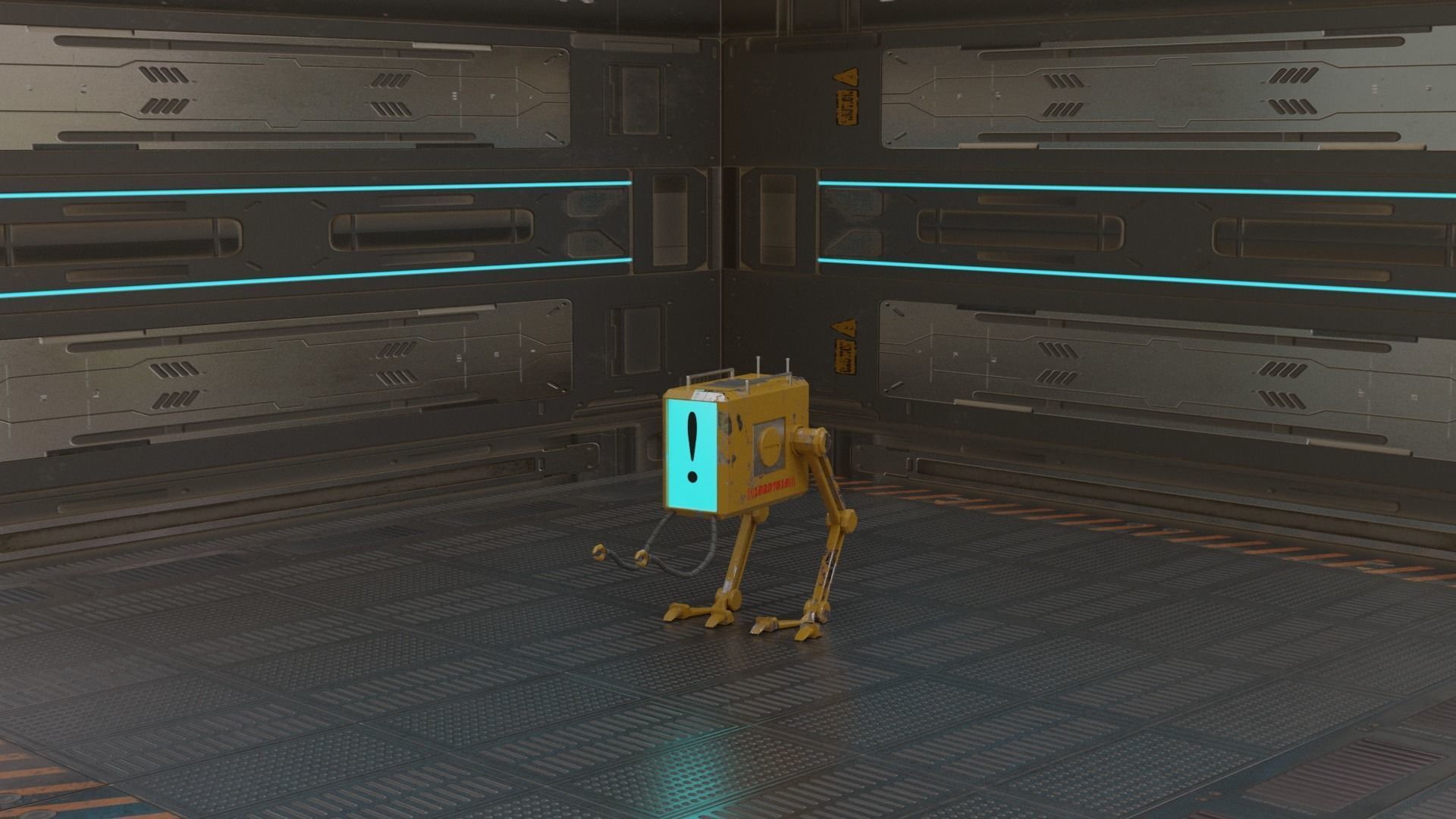  mini search robot Low-poly 3D model_2