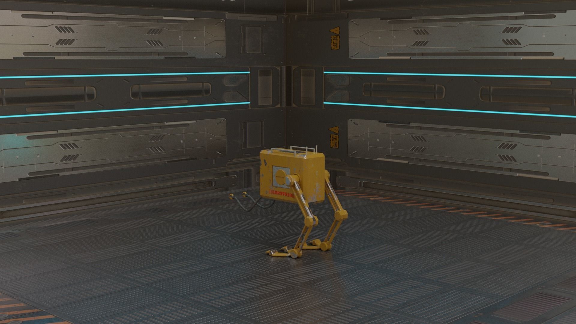  mini search robot Low-poly 3D model_1