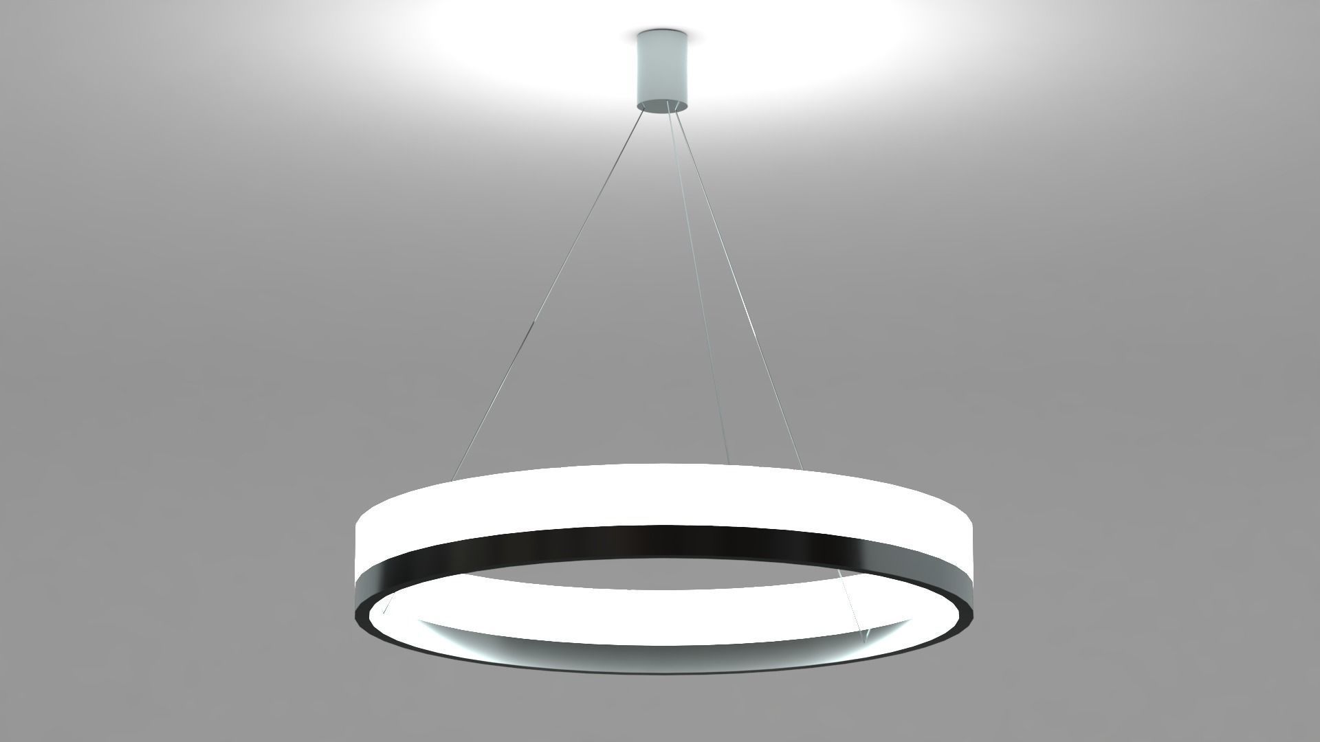 Ceiling light - Modern halo chandelier with LED Low-poly 3D model_5