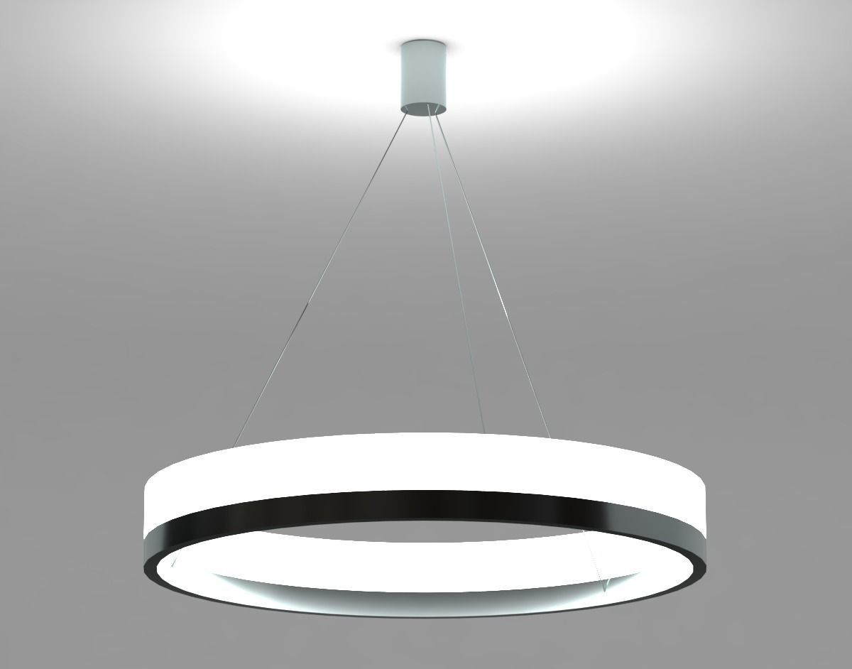 Ceiling light - Modern halo chandelier with LED Low-poly 3D model_1