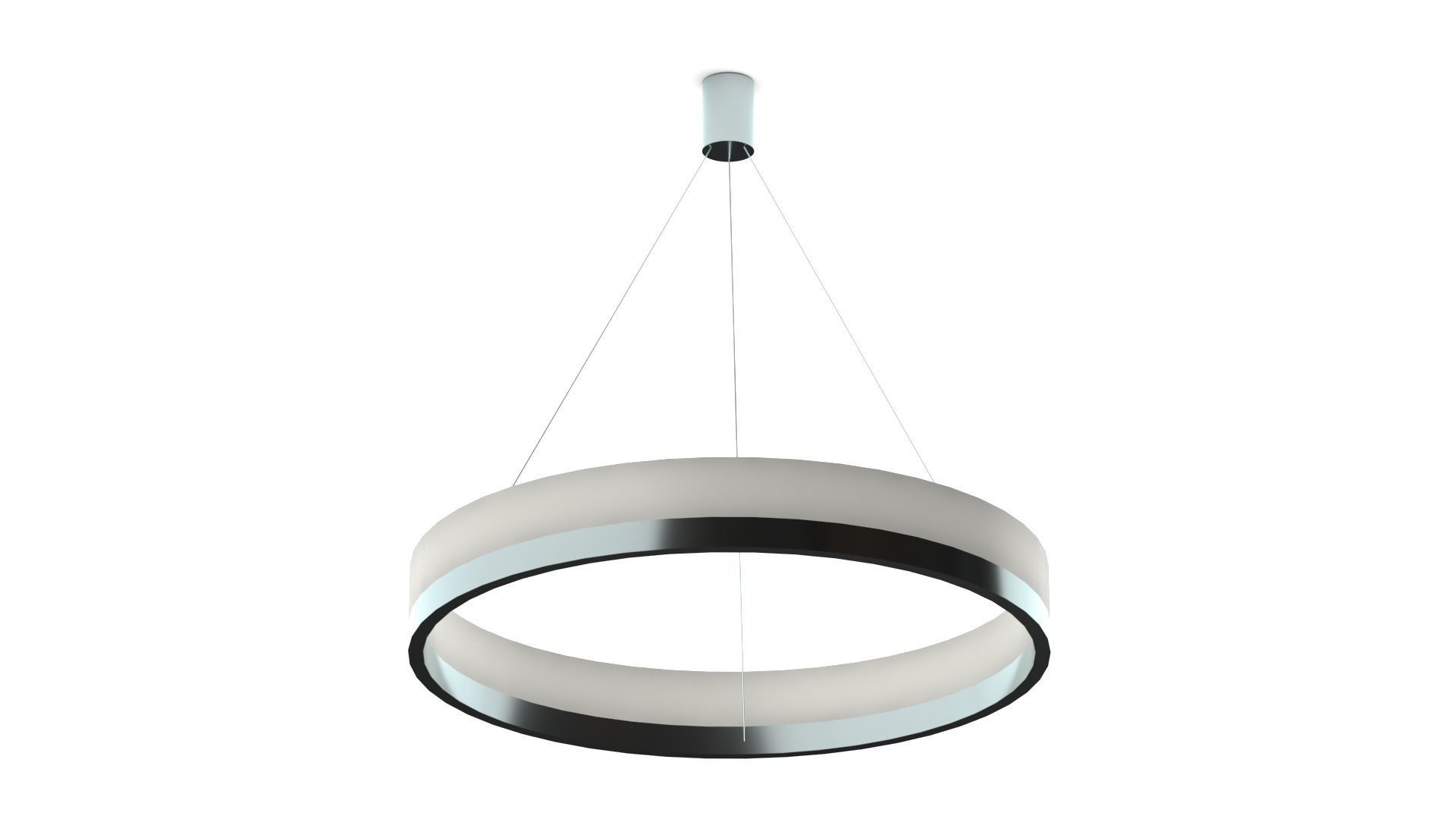 Ceiling light - Modern halo chandelier with LED Low-poly 3D model_3