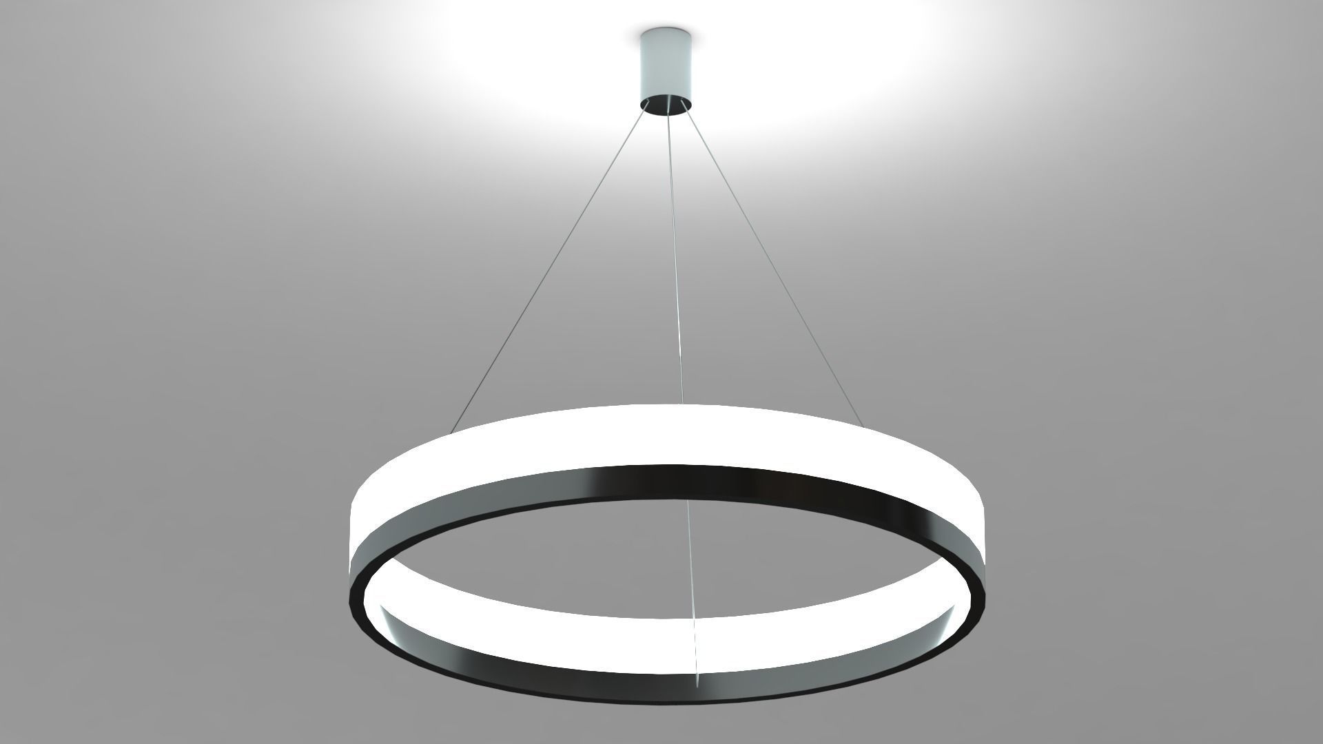 Ceiling light - Modern halo chandelier with LED Low-poly 3D model_6