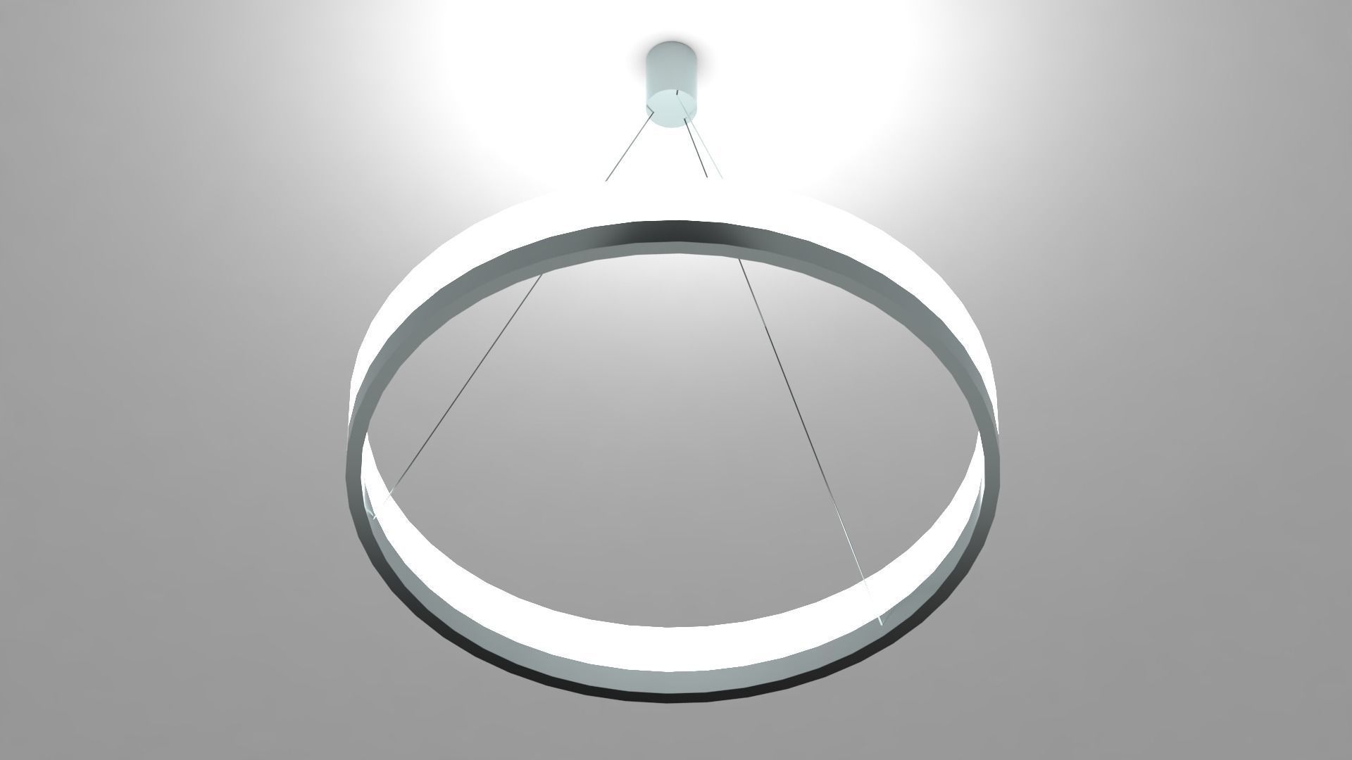 Ceiling light - Modern halo chandelier with LED Low-poly 3D model_7
