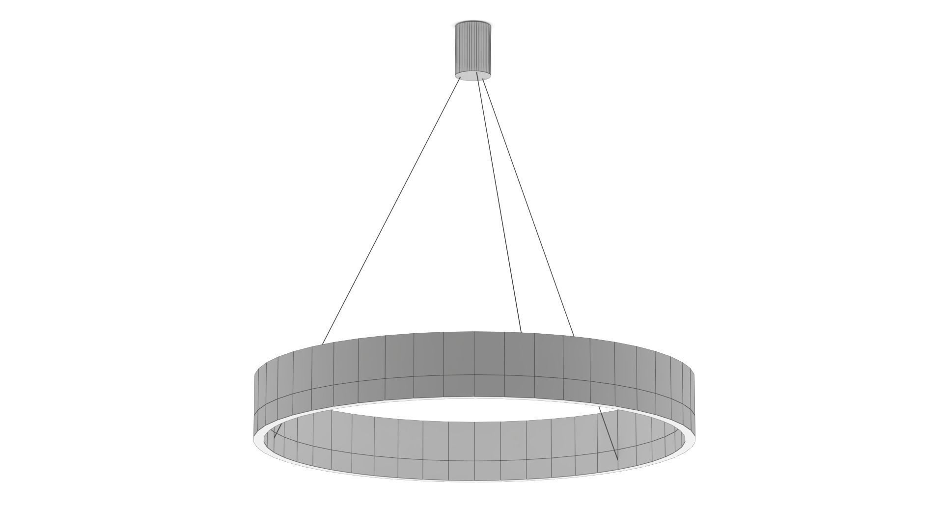 Ceiling light - Modern halo chandelier with LED Low-poly 3D model_9