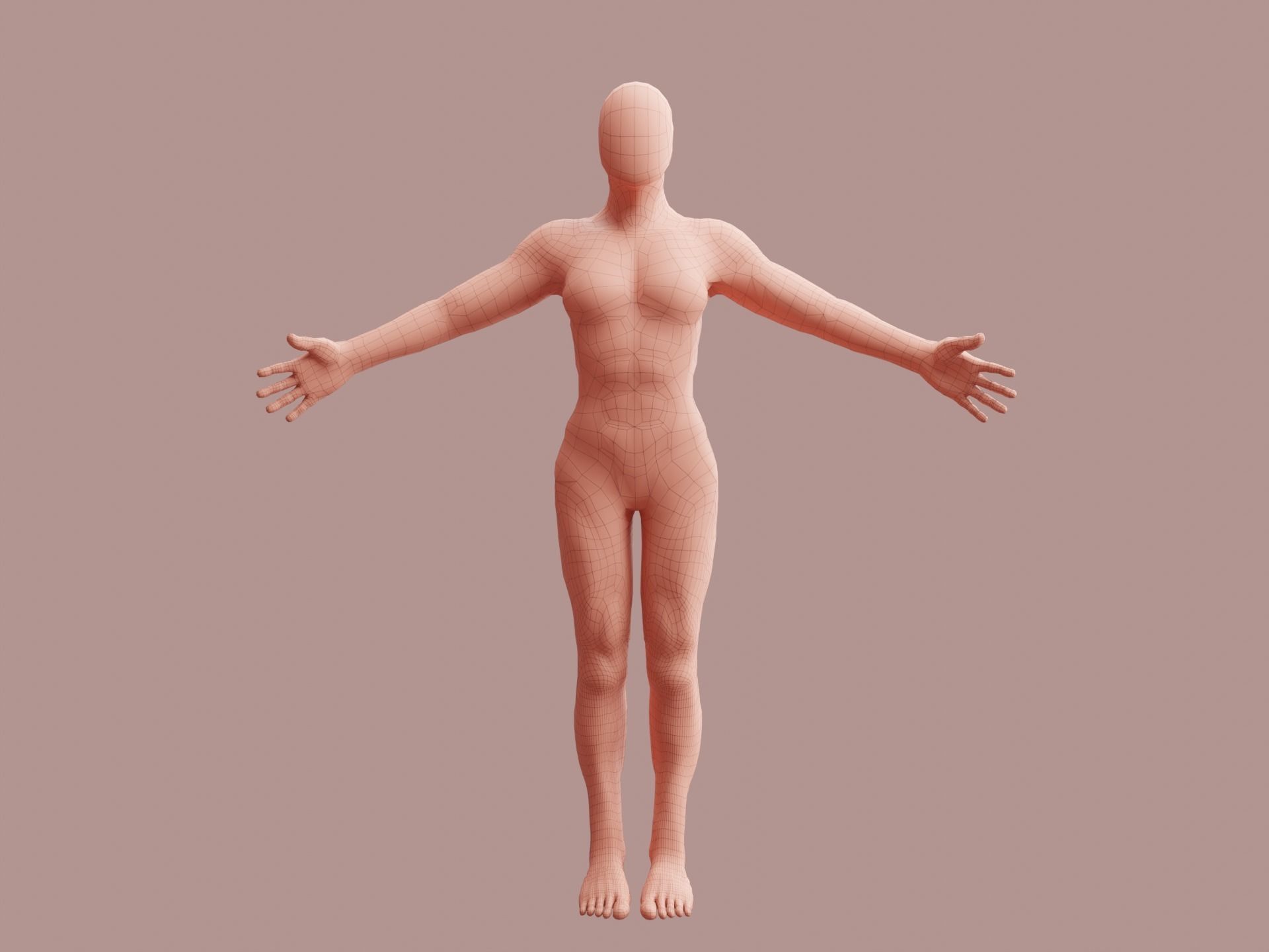 Human base model Low-poly 3D model_5
