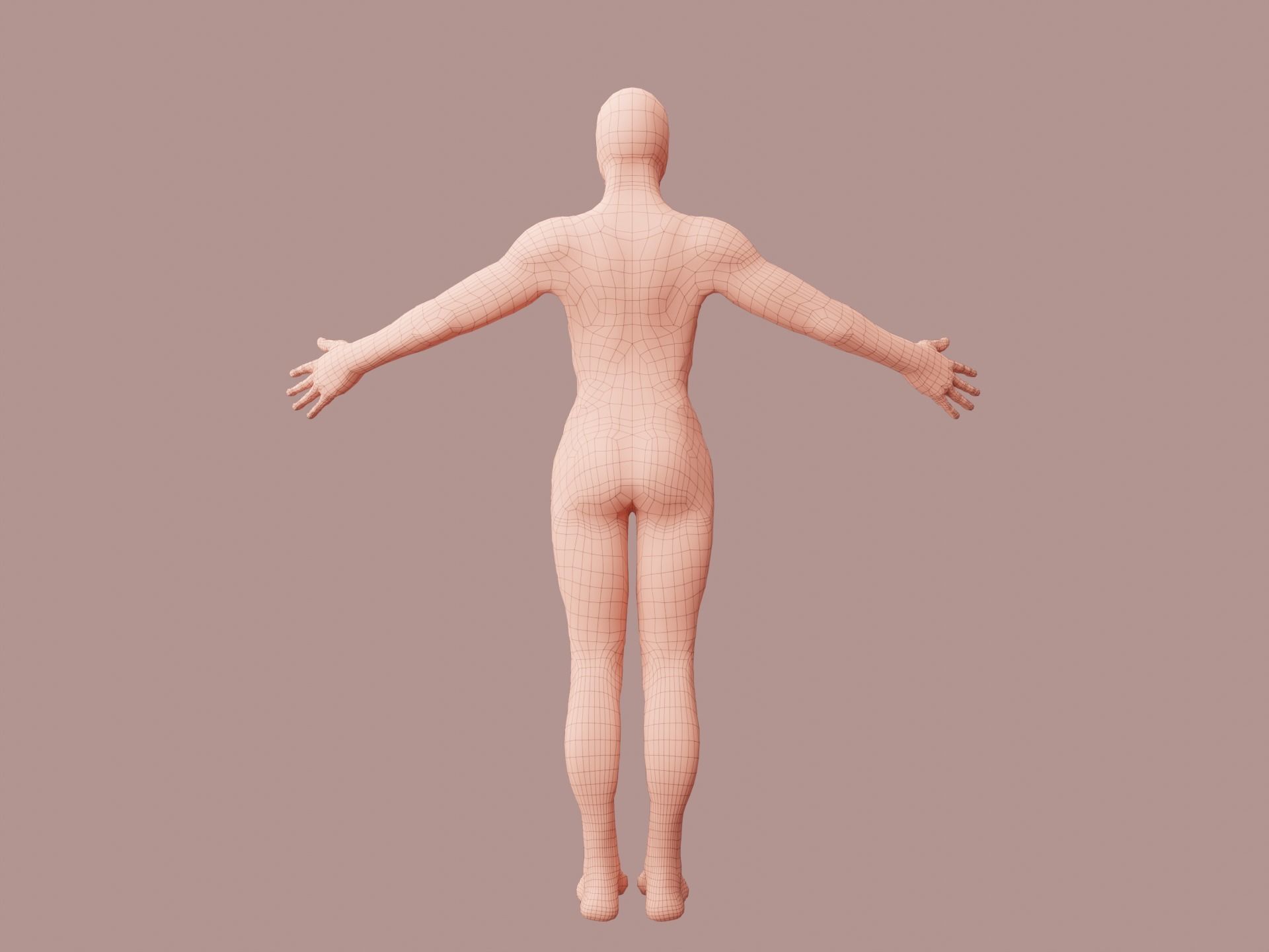 Human base model Low-poly 3D model_10