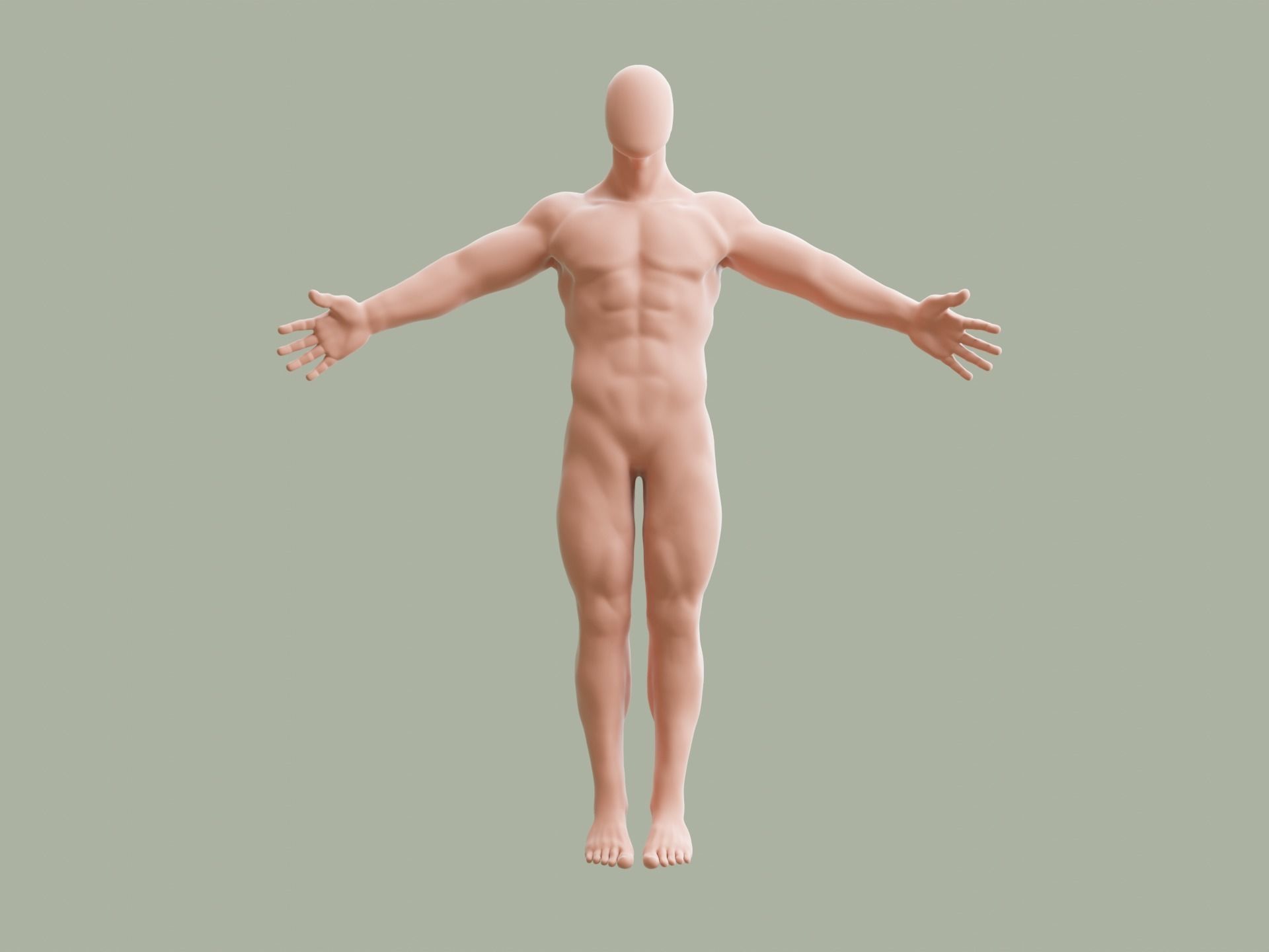 Human base model Low-poly 3D model_3