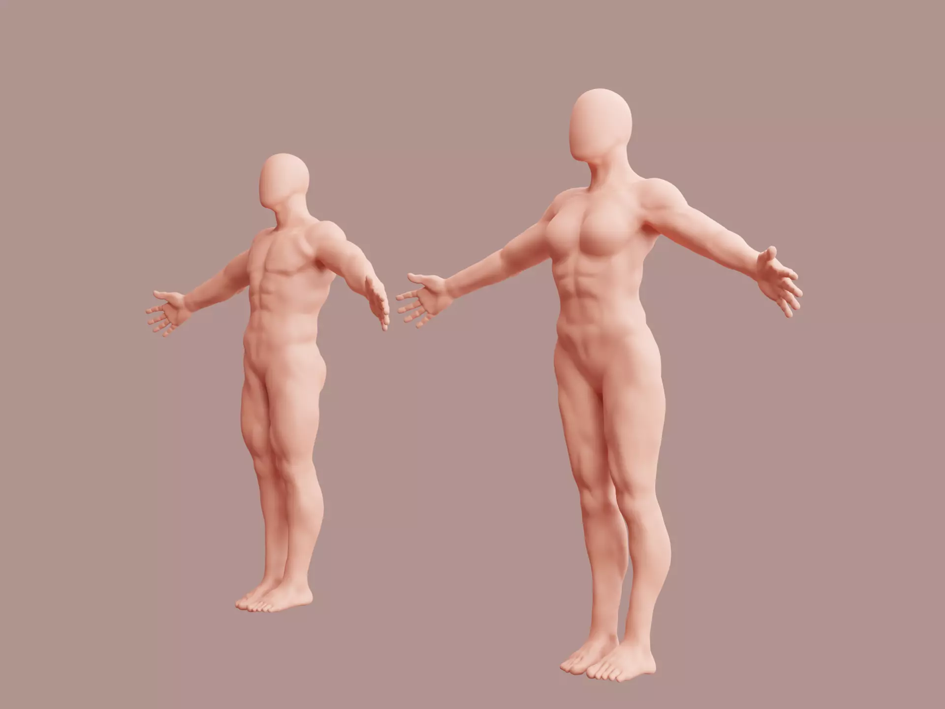 Human base model Low-poly 3D model_0