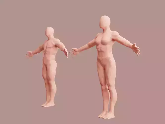 Human base model Low-poly 3D model