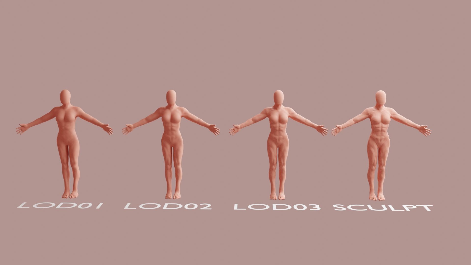 Human base model Low-poly 3D model_2