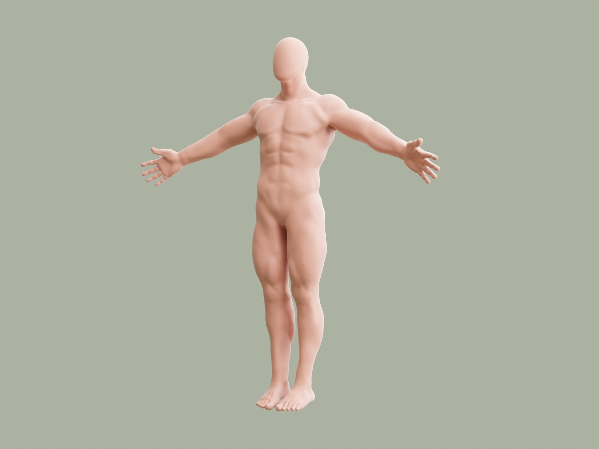 Human base model Low-poly 3D model_8