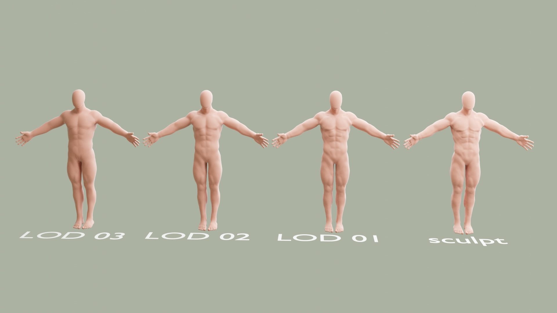 Human base model Low-poly 3D model_1