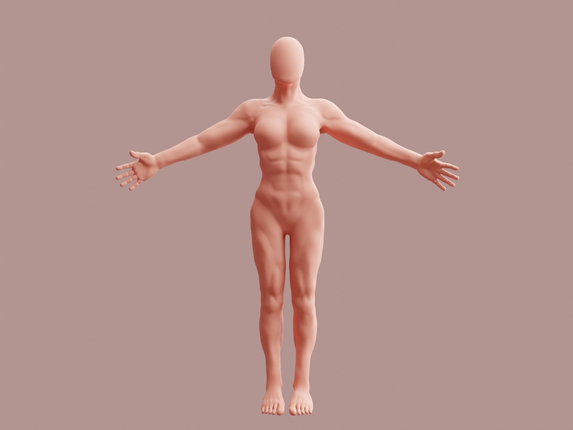 Human base model Low-poly 3D model_6