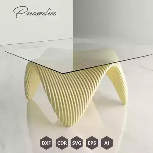 Parametric Coffee table CURVEXO  CNC cutting DXF files