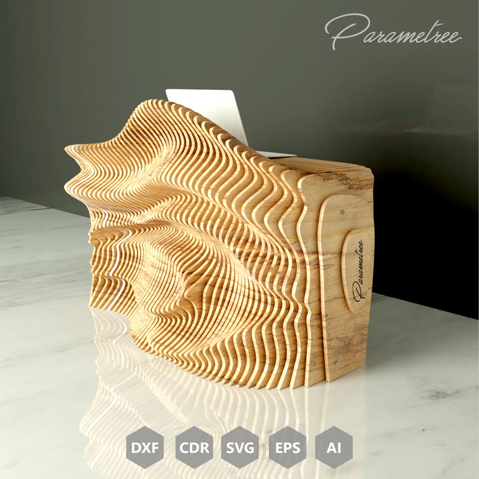 Parametric Counter Waft-01 Design dxf files cnc plans 3D model_4