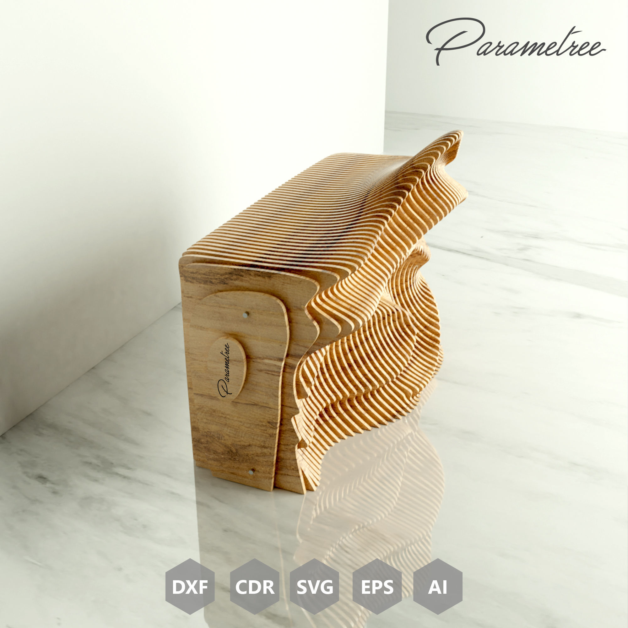 Parametric Counter Waft-01 Design dxf files cnc plans 3D model_2