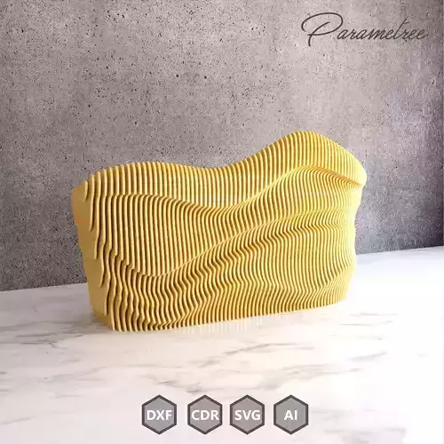 Parametric Counter waft 2 DXF files cnc plans 3D model