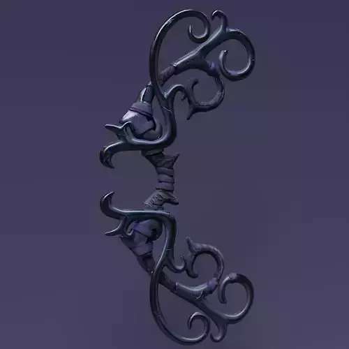 Game Ready Fantasy Bow Asset Low Poly