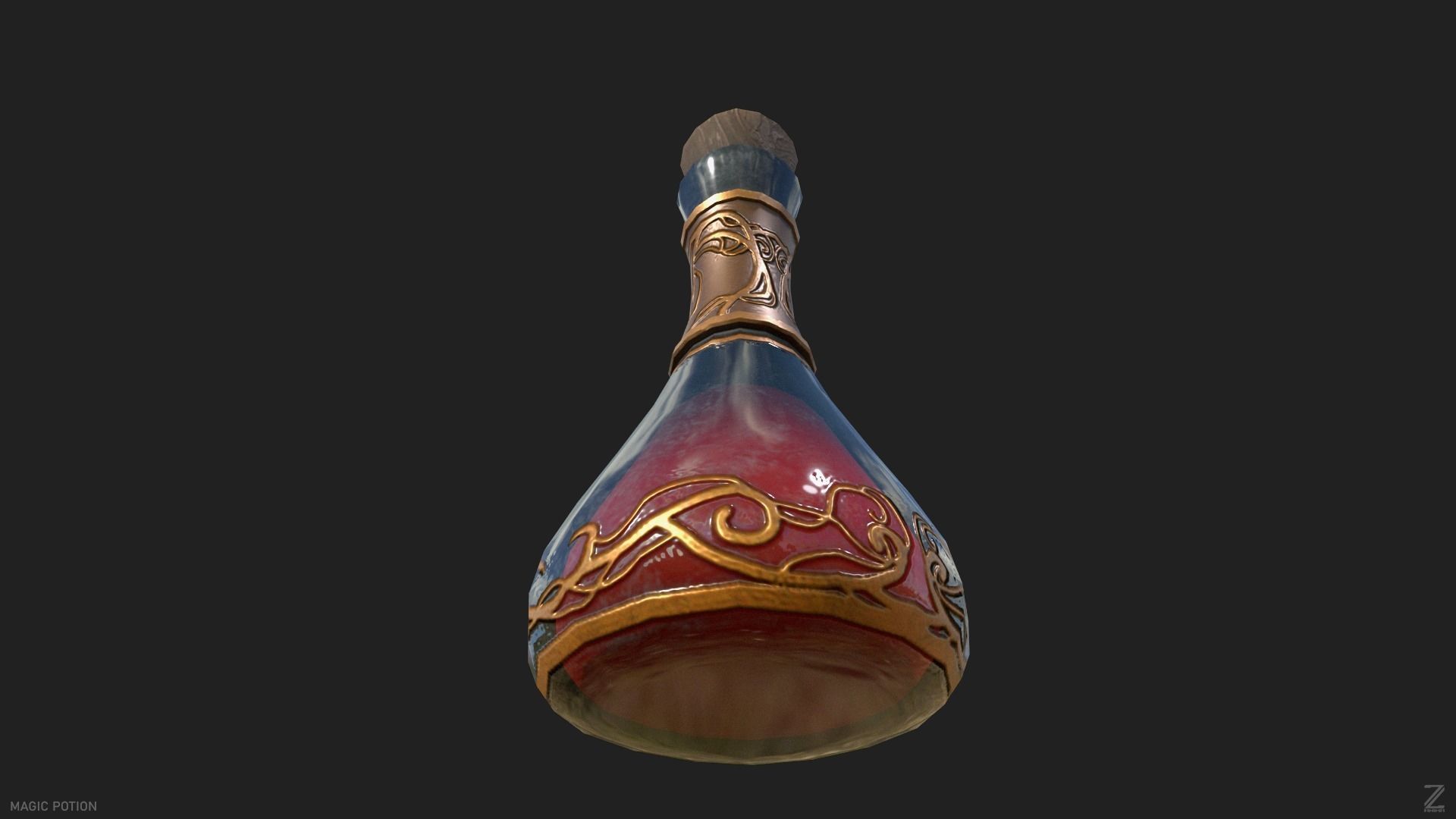 Magic potion Low-poly 3D model_8
