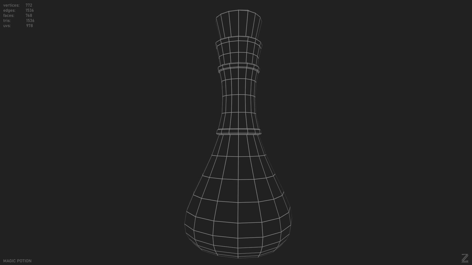 Magic potion Low-poly 3D model_9