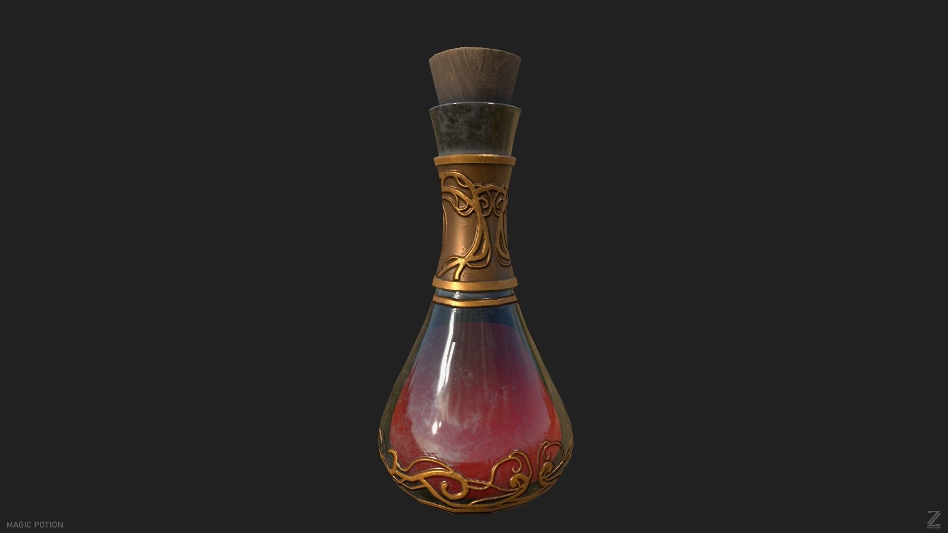 Magic potion Low-poly 3D model_6