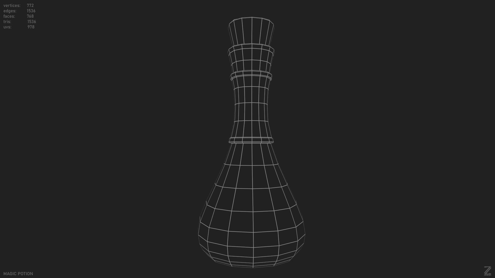 Magic potion Low-poly 3D model_2