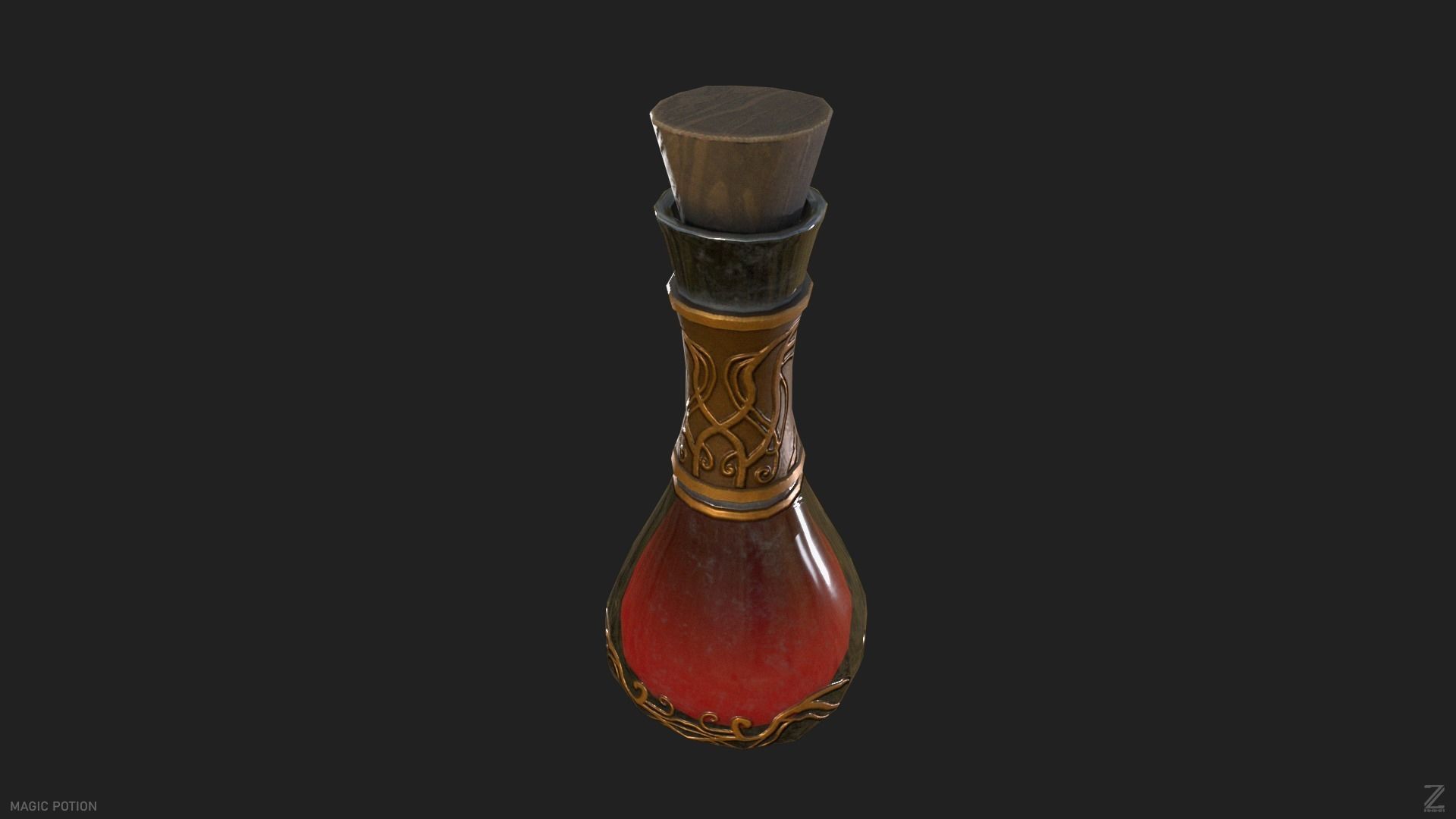 Magic potion Low-poly 3D model_4