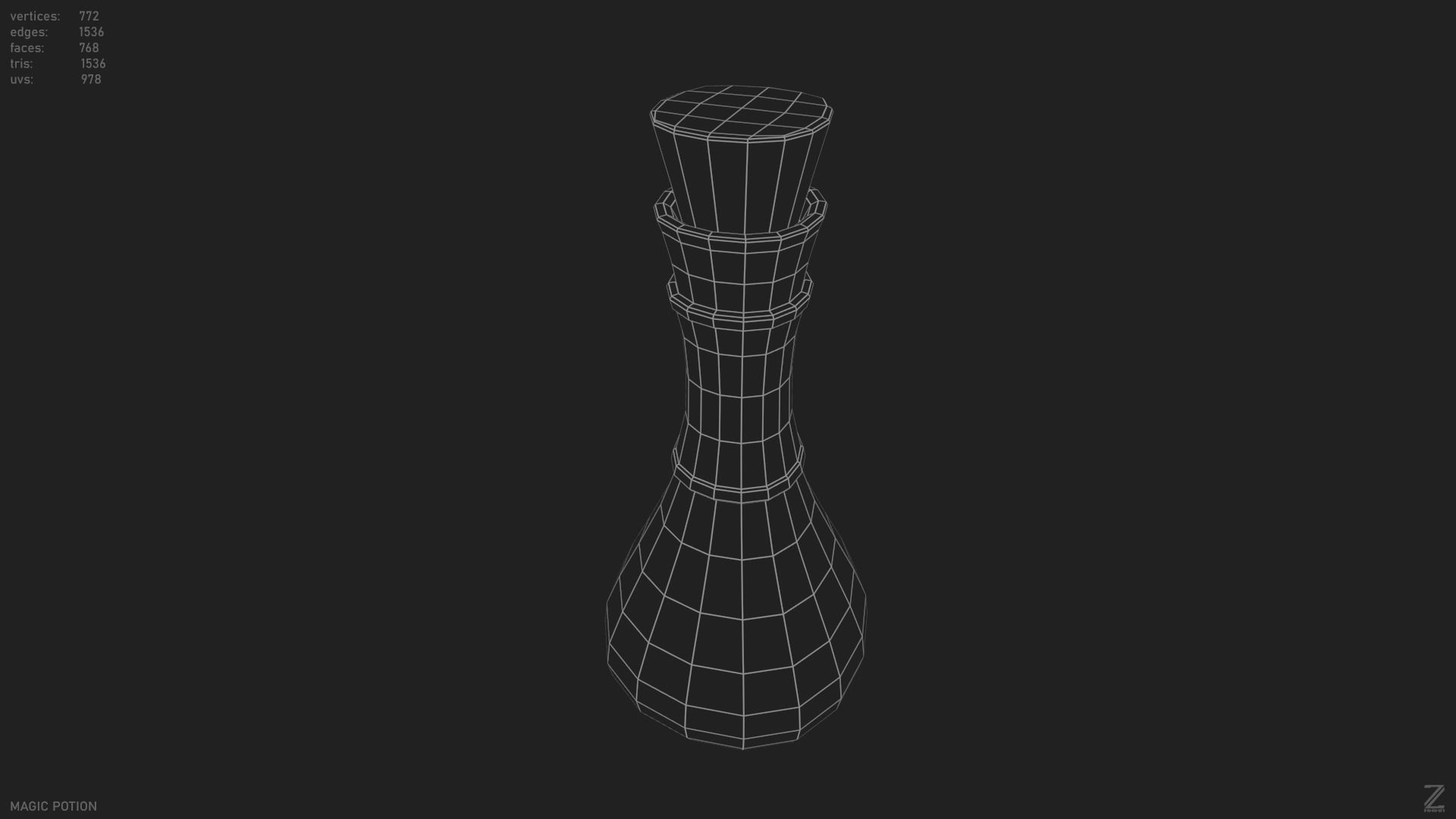 Magic potion Low-poly 3D model_12