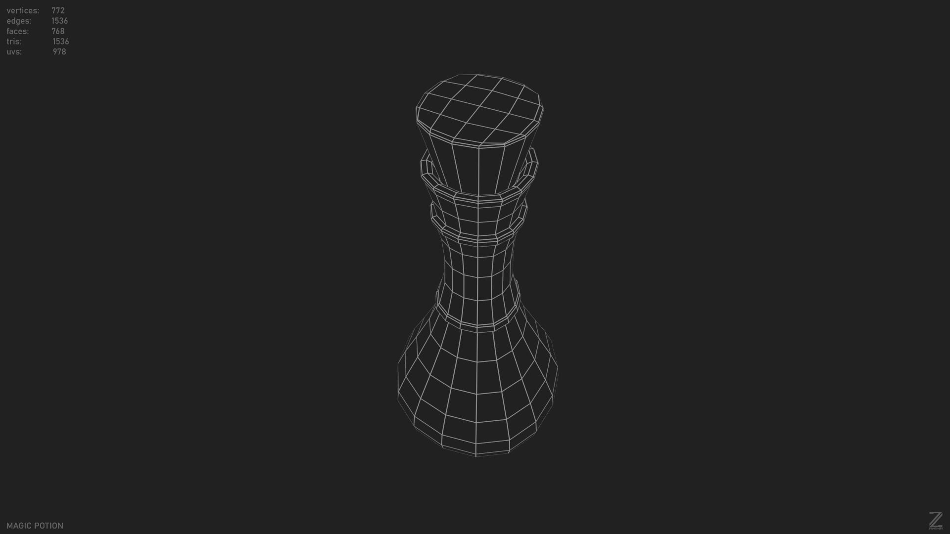 Magic potion Low-poly 3D model_11