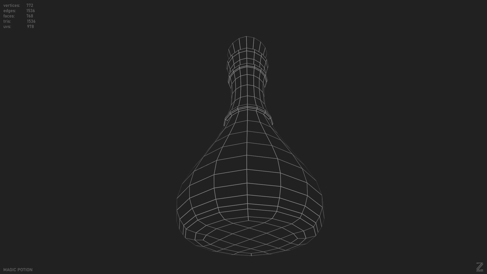 Magic potion Low-poly 3D model_13