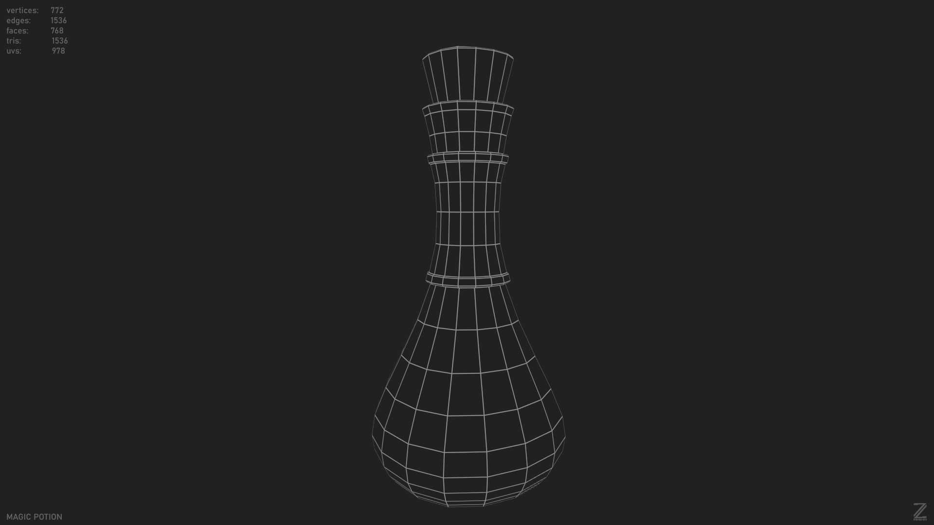 Magic potion Low-poly 3D model_10