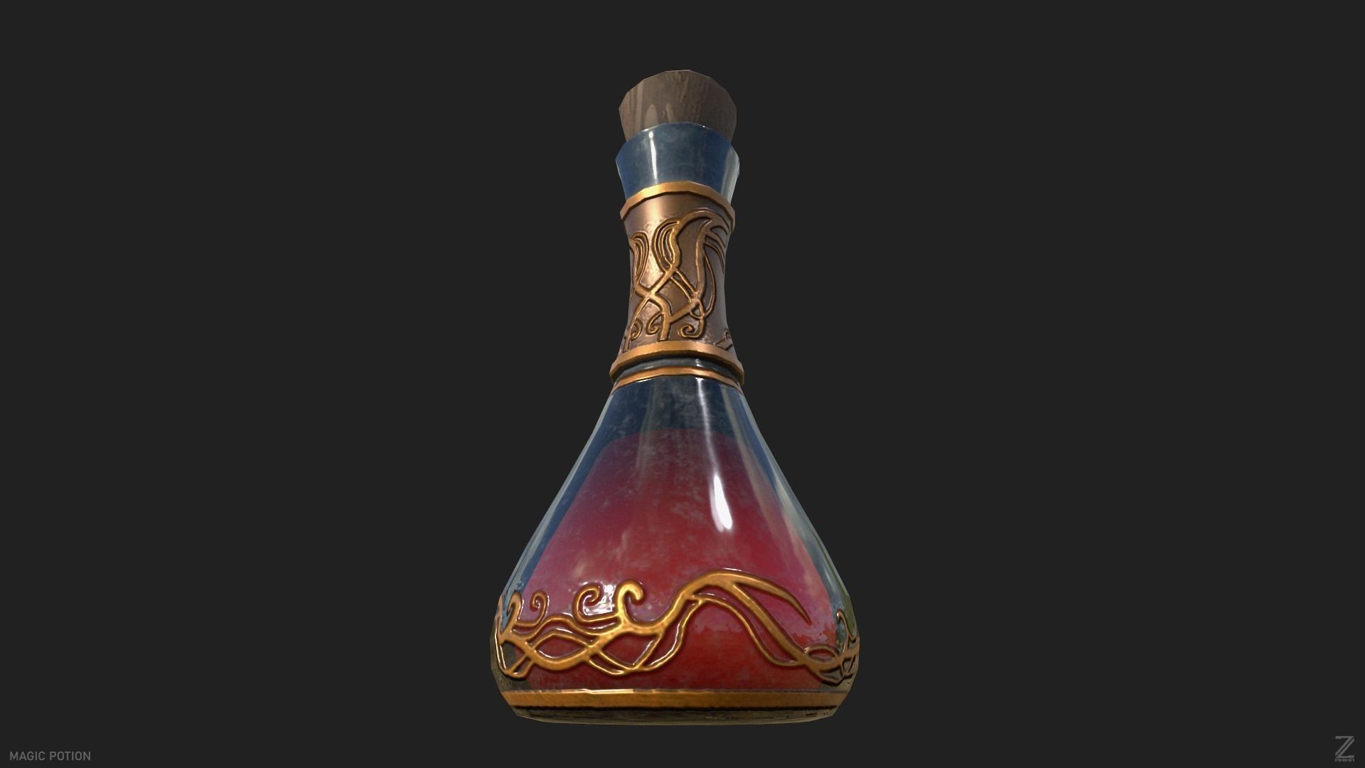 Magic potion Low-poly 3D model_5