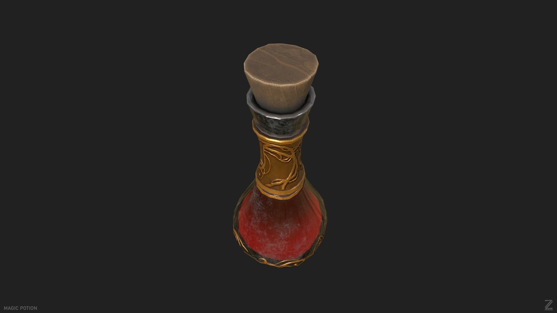 Magic potion Low-poly 3D model_7