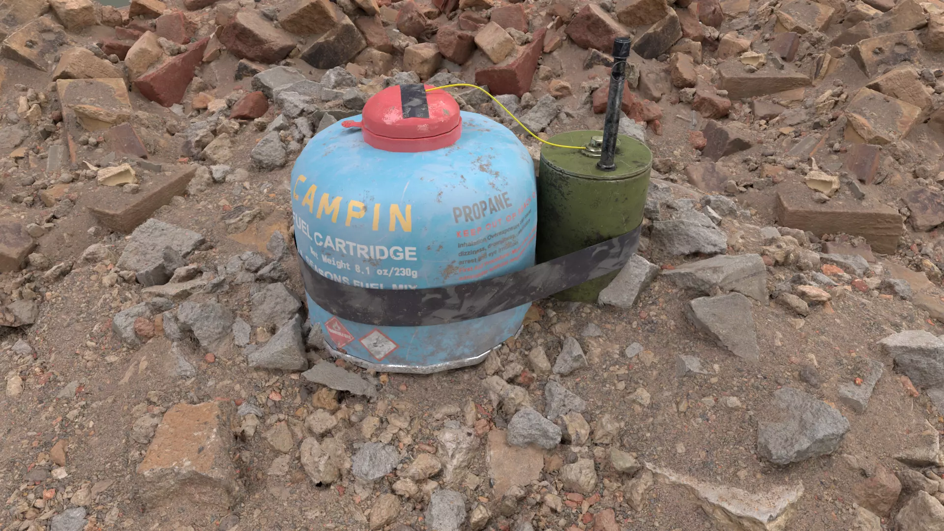 Crafted Gas Bomb Low-poly 3D model