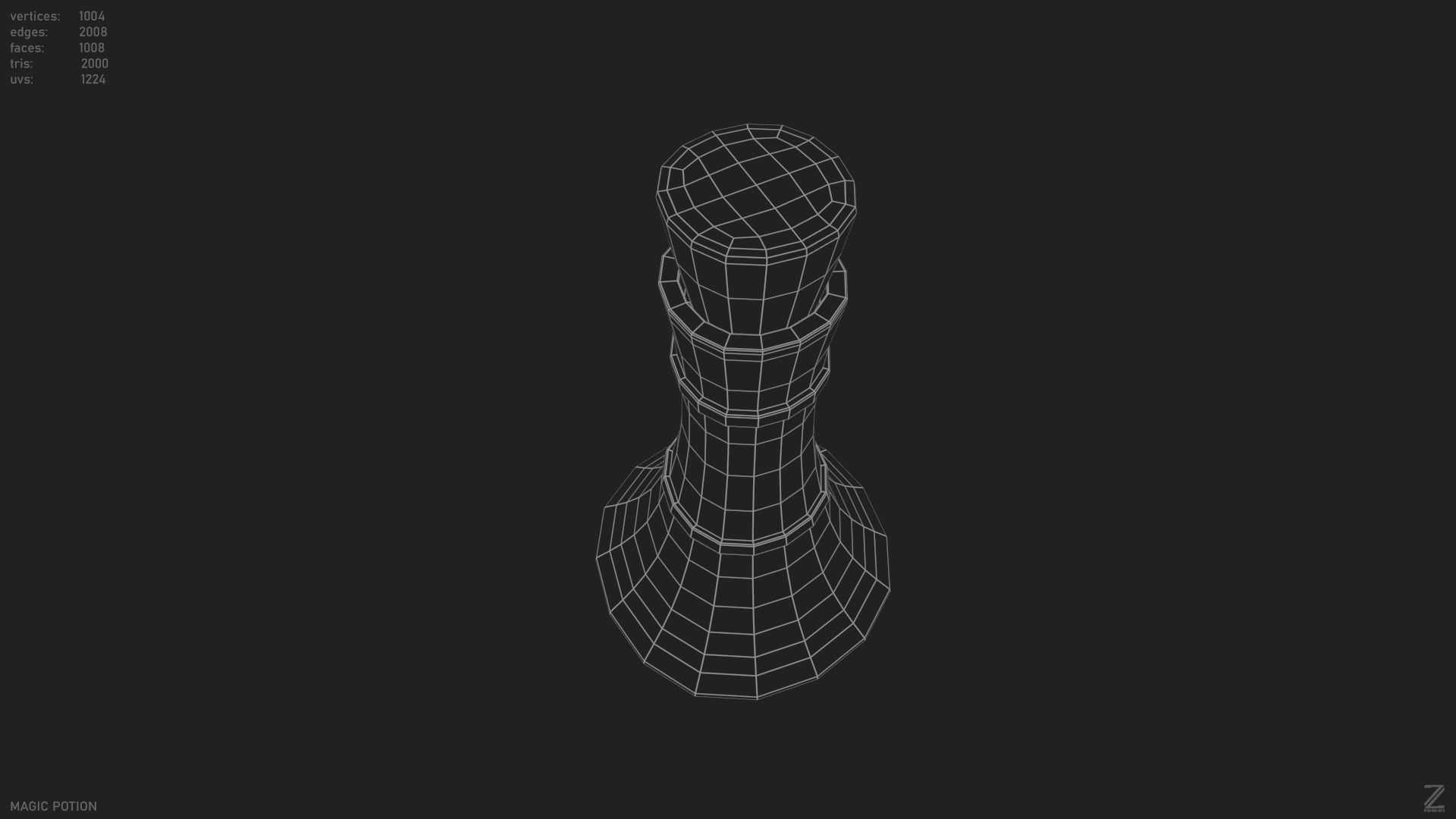 Magic potion Low-poly 3D model_11