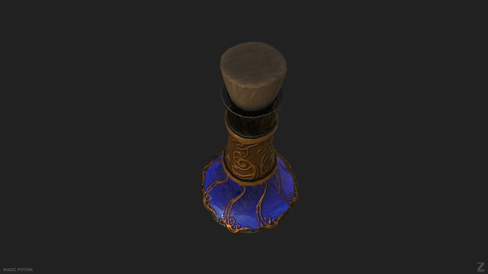 Magic potion Low-poly 3D model_5