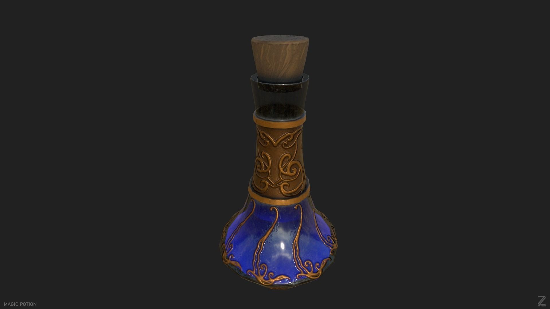 Magic potion Low-poly 3D model_8