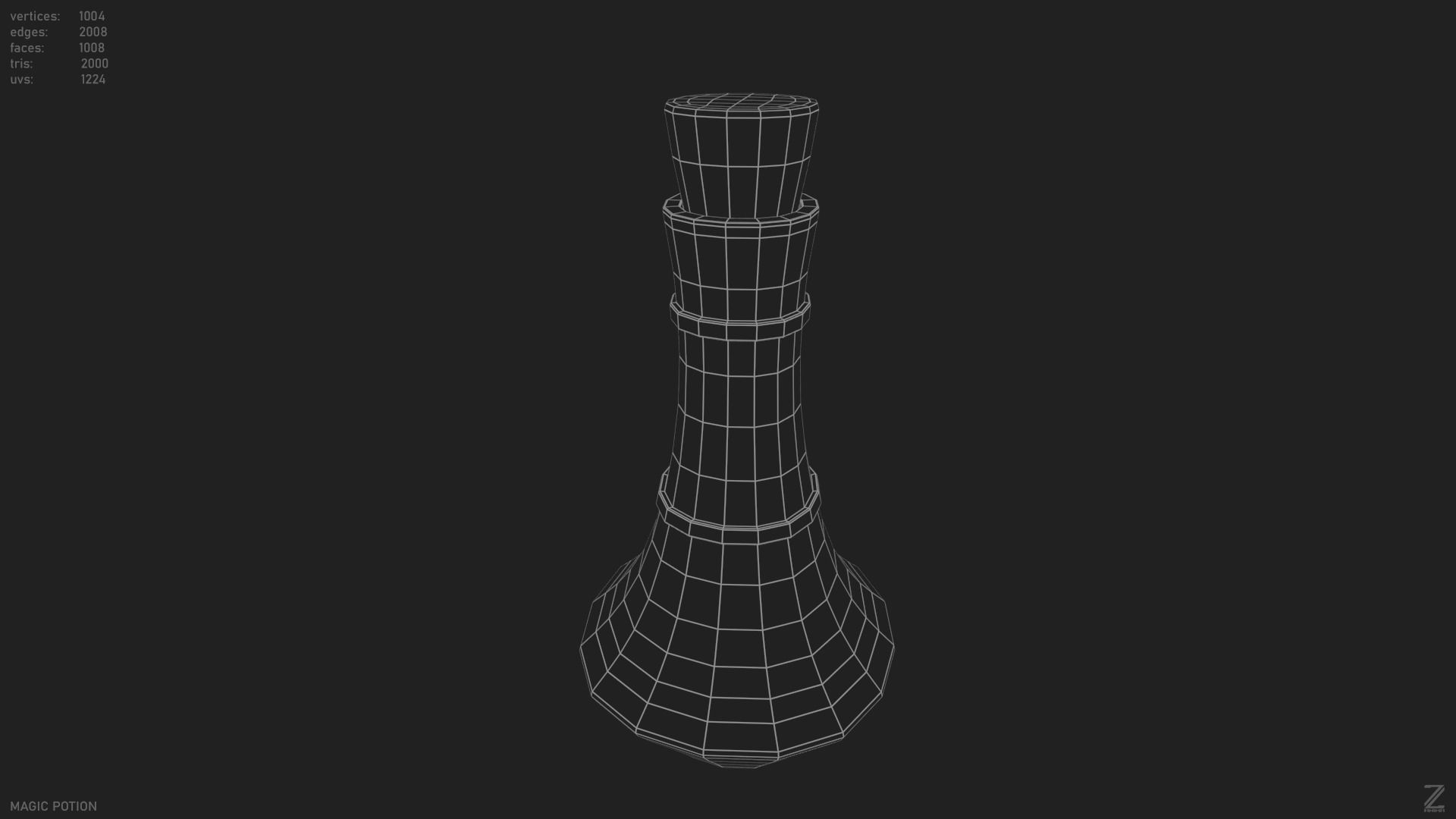 Magic potion Low-poly 3D model_14