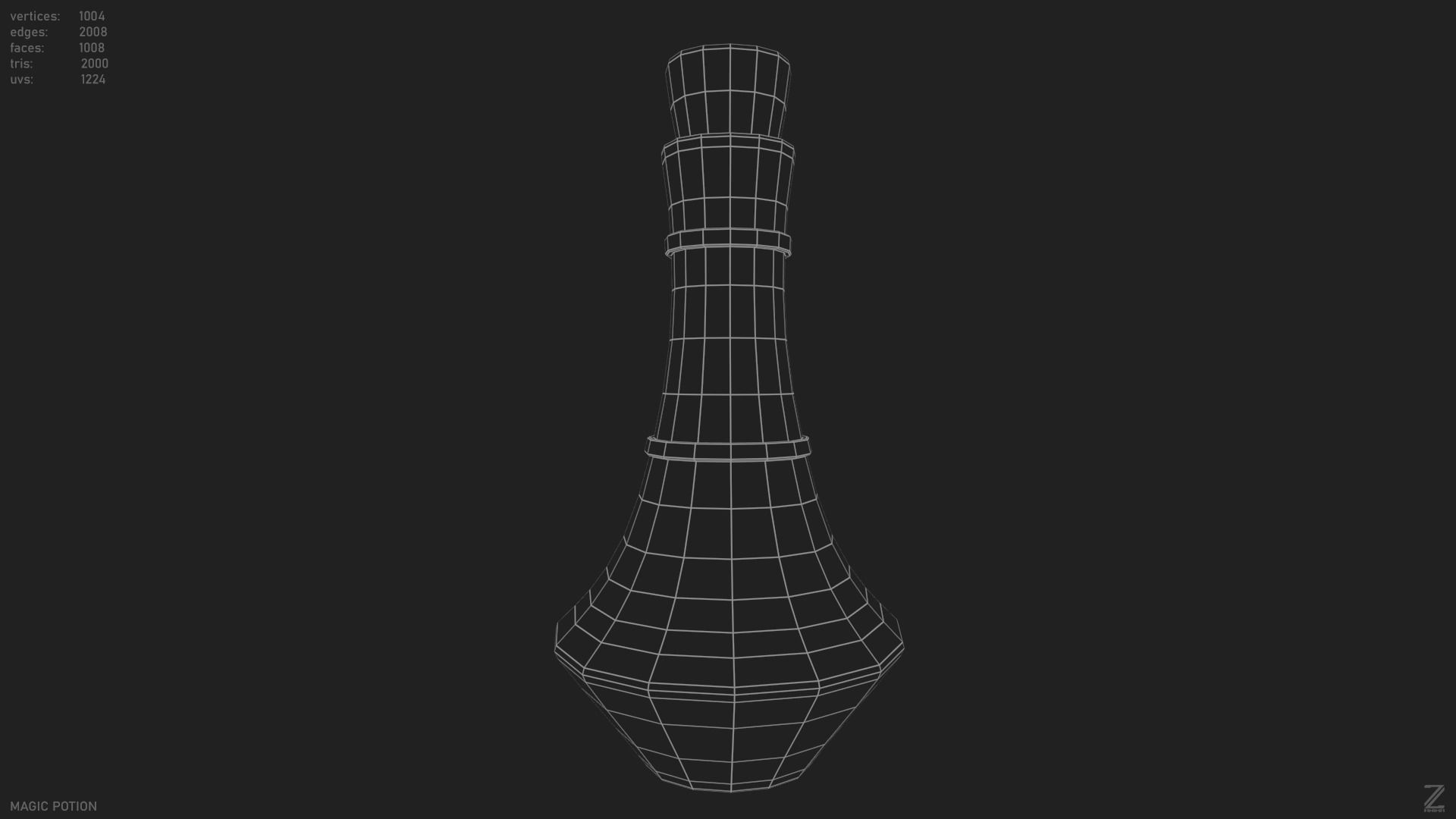 Magic potion Low-poly 3D model_2