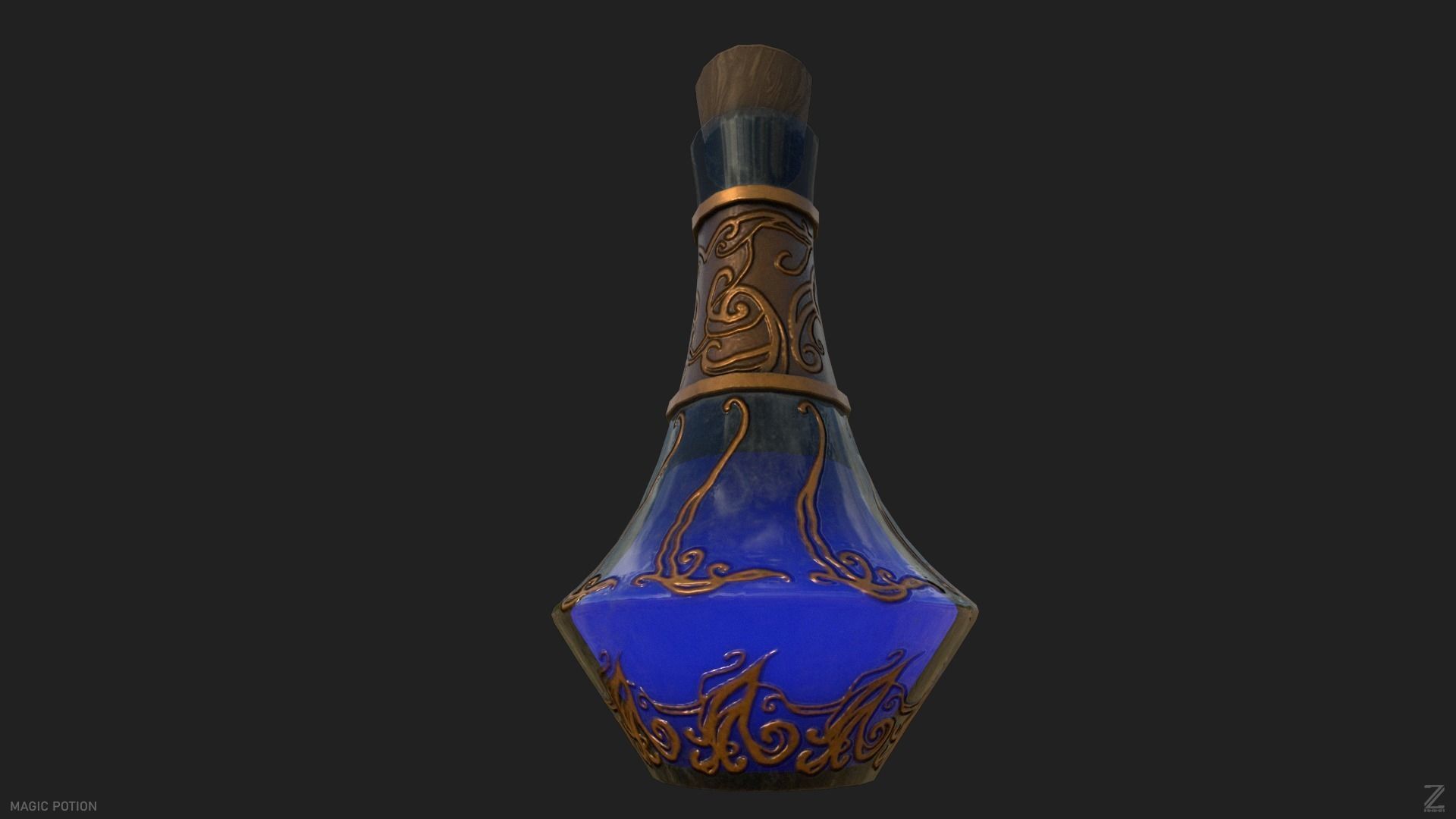 Magic potion Low-poly 3D model_6