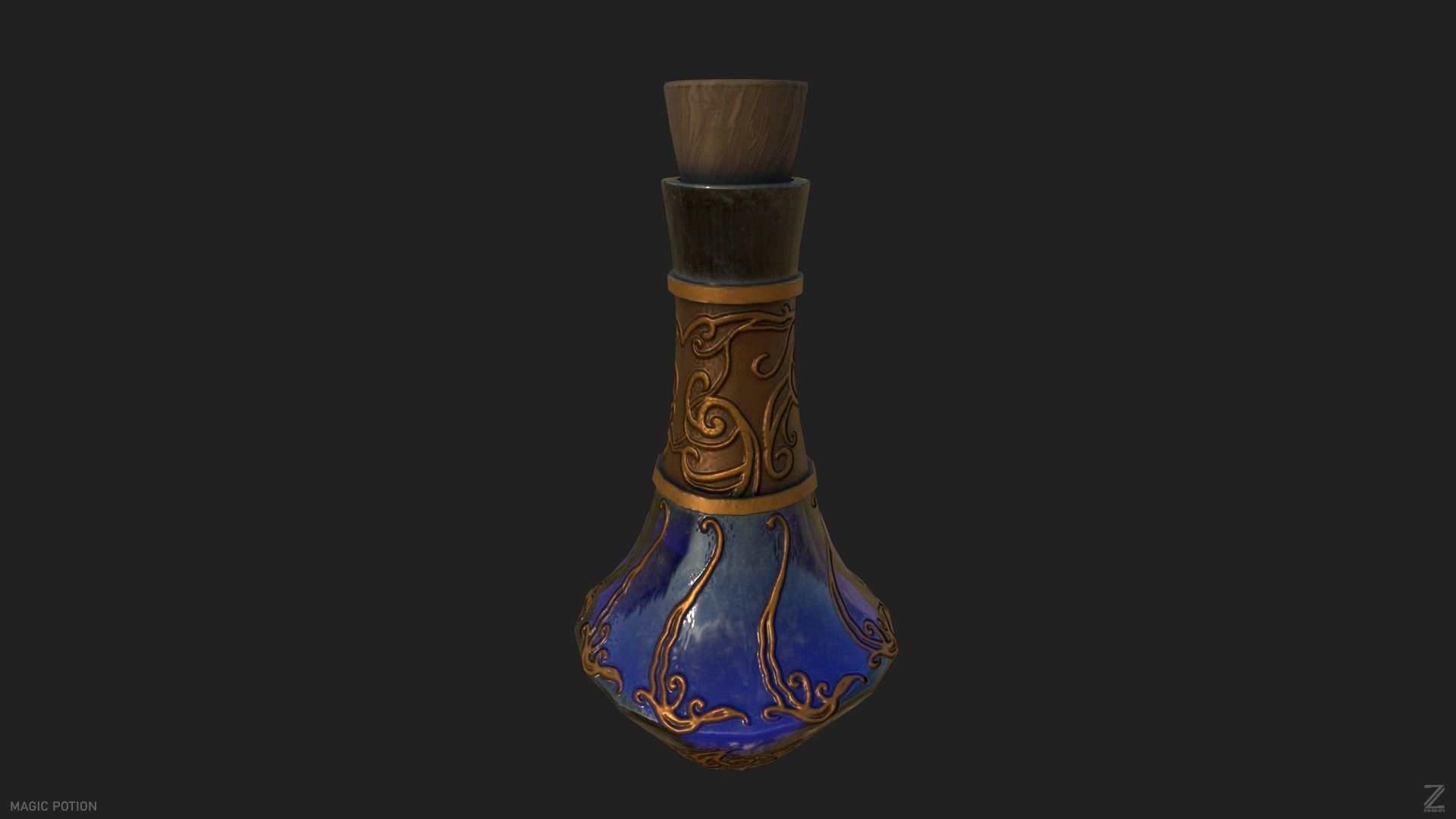 Magic potion Low-poly 3D model_4