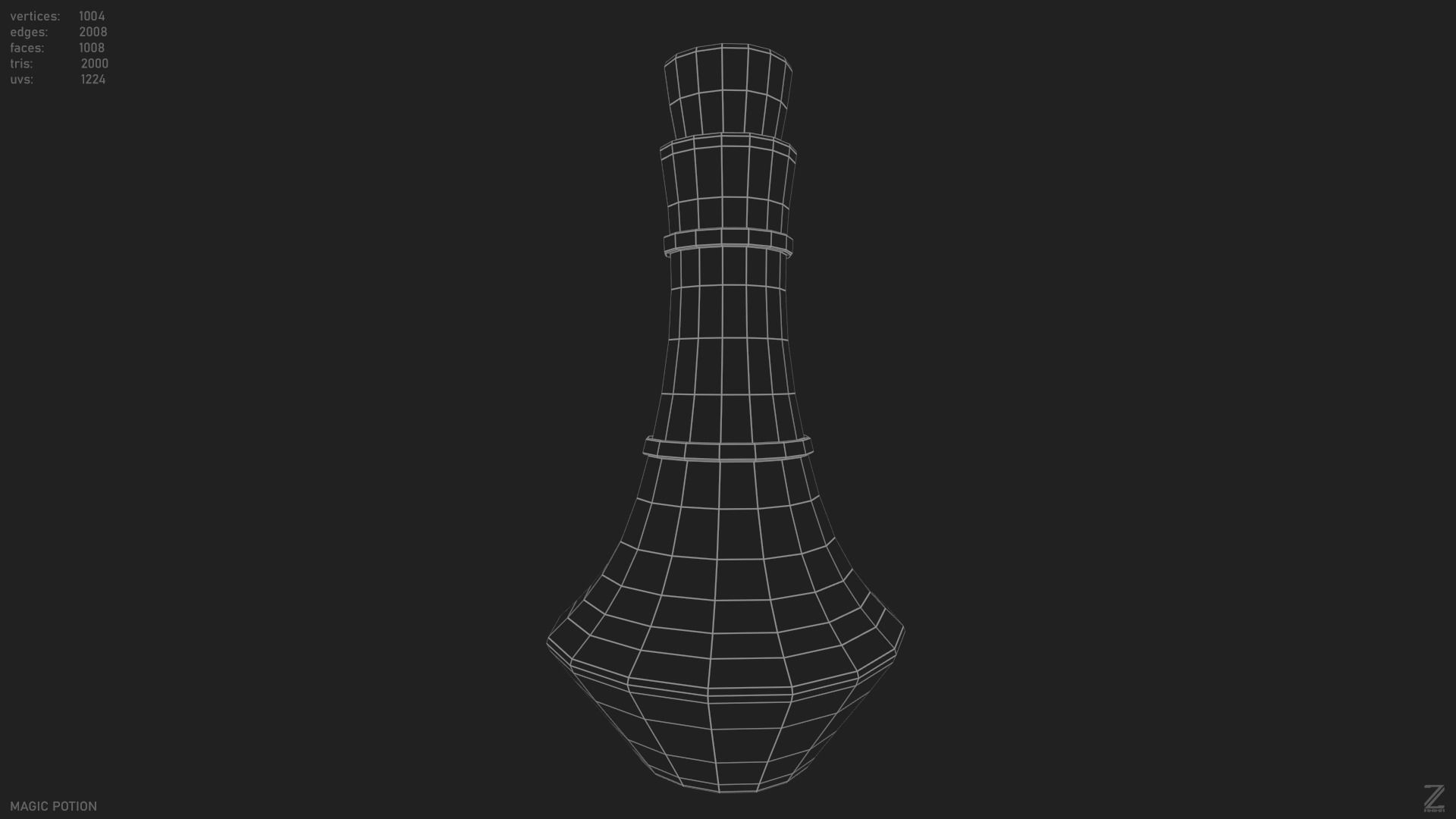 Magic potion Low-poly 3D model_9