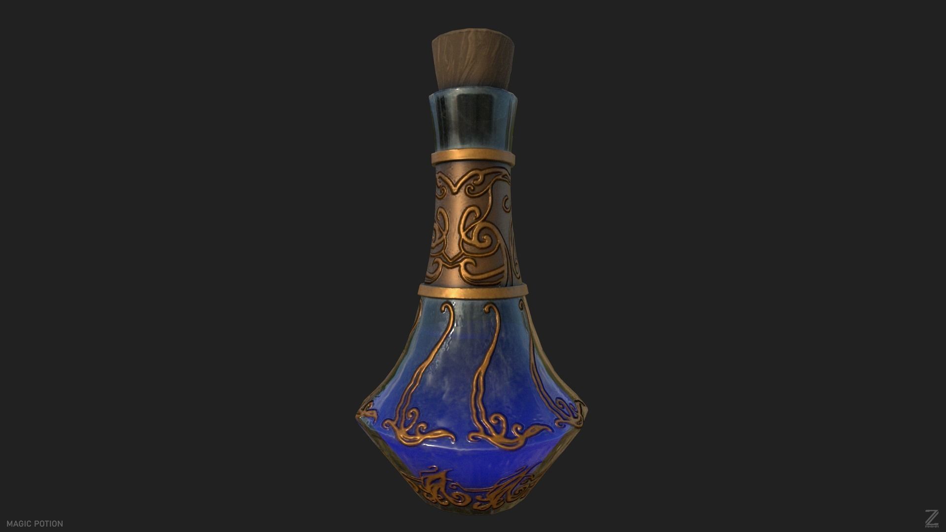Magic potion Low-poly 3D model_3