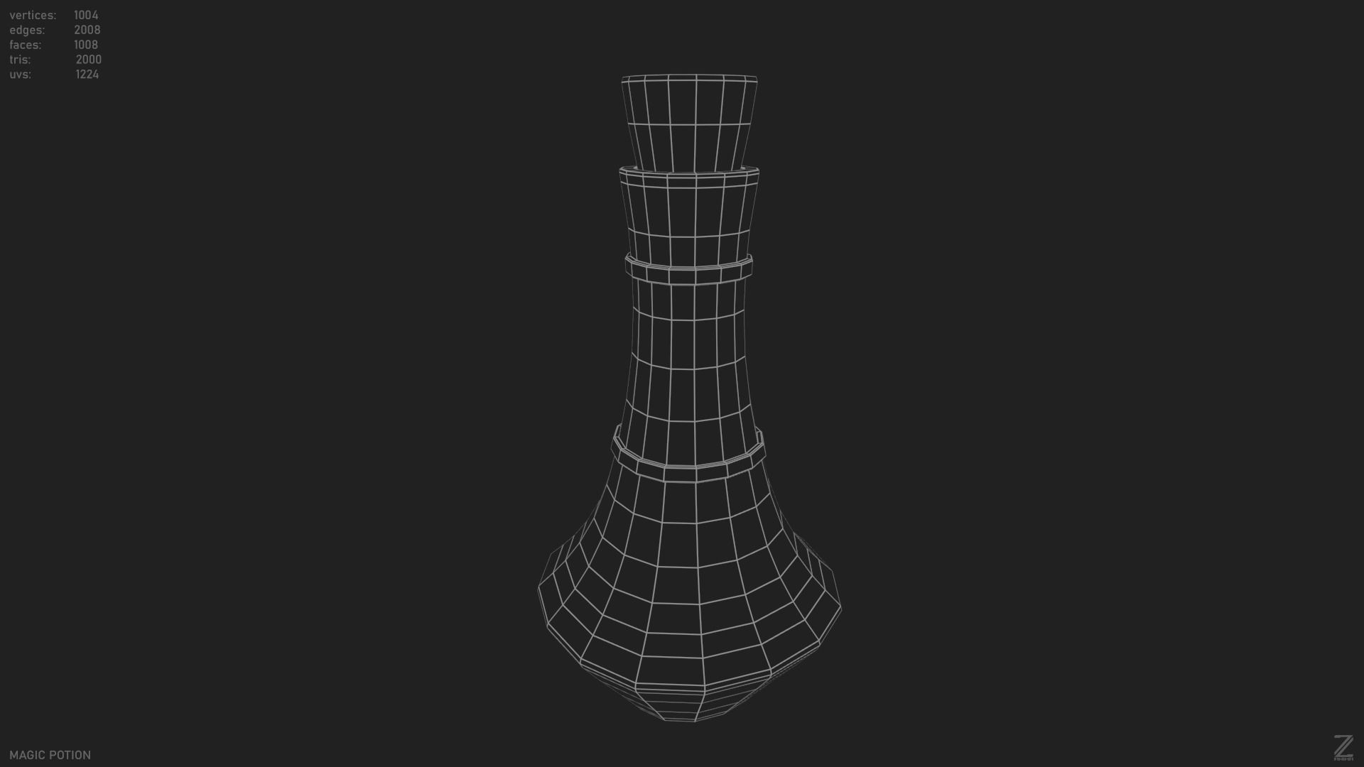 Magic potion Low-poly 3D model_10