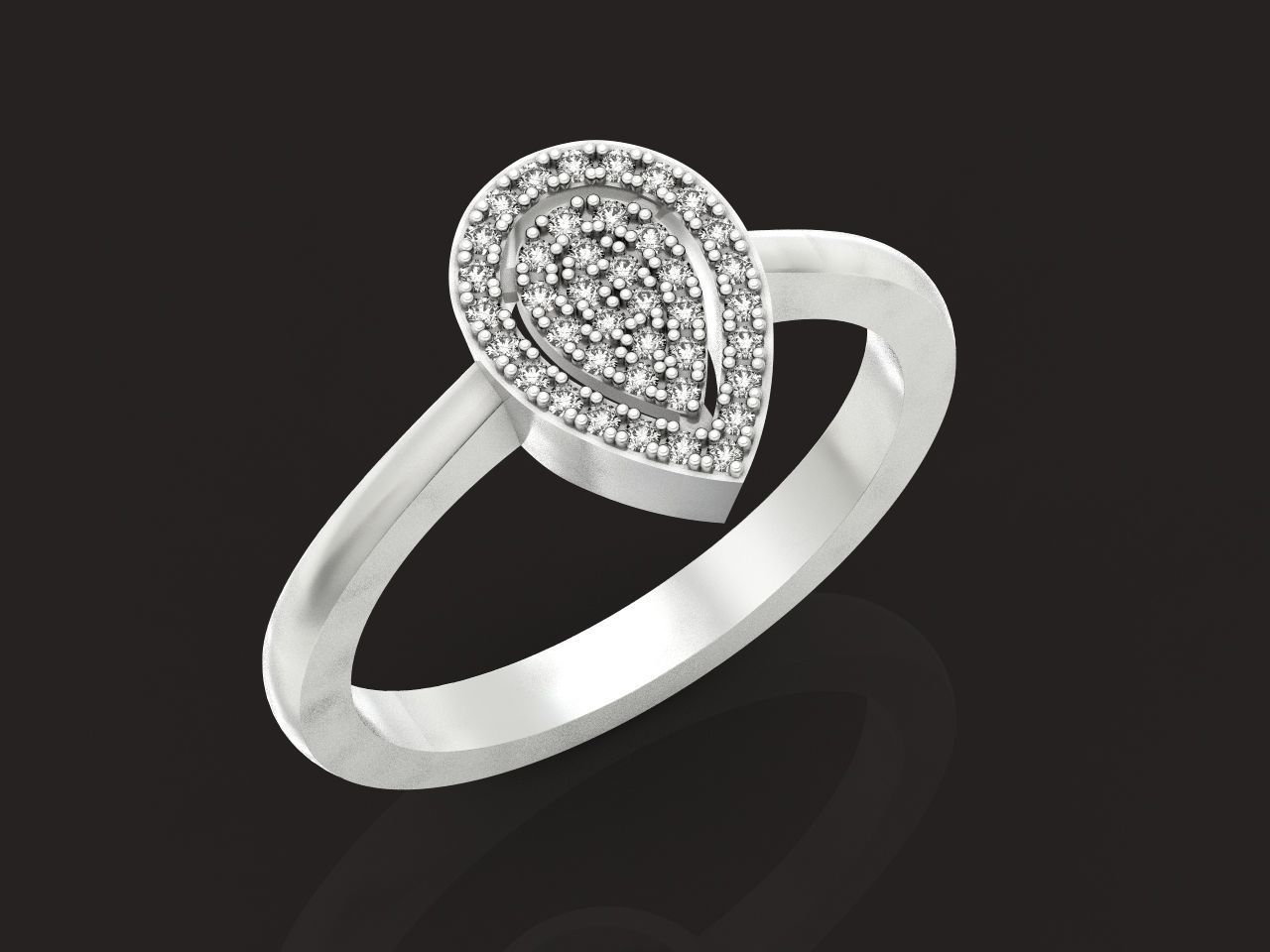 Diamond set Ring and pendant Pear shaped halo 2693 3D Model Collection_37