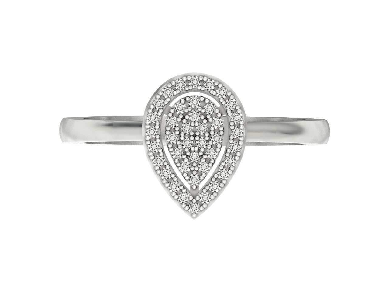 Diamond set Ring and pendant Pear shaped halo 2693 3D Model Collection_26